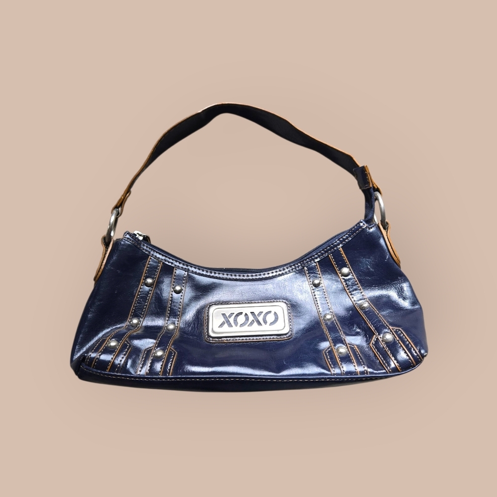 XOXO Navy Blue Shoulder Bag Y2k Original Vintage Patent Leather So Fetch